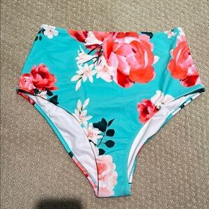 Floral High-Waisted Bikini Bottoms only